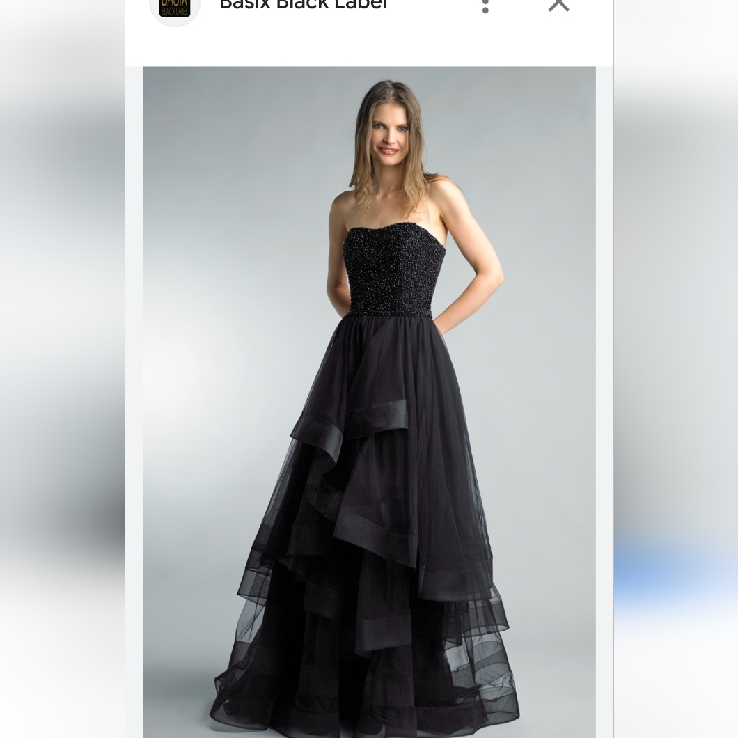 Basix Black Label Cascading Tulle Dress Beadedtop